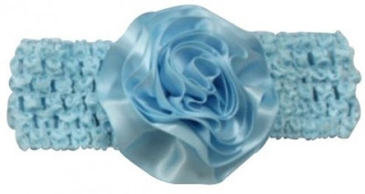 

NeedyBee NewBorn Soft Elastic with Satin Flower Head Band(Blue)