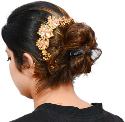 

Mansiyaorange Latest Floral Funky Flexible Foldable Tiarra Hair Pin Hair Accessory Set(Gold)