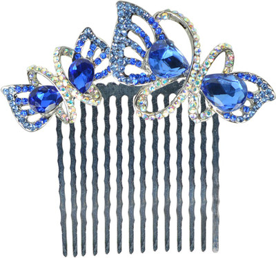 

Glitters Online Blue Colour American Diamond Hair Pin(Blue)