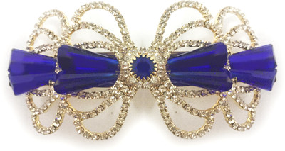 AccessHer Designer studded back clip hair accessories for Women Hair Clip(Blue)