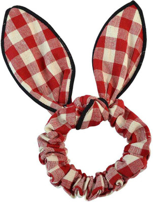 

Sarah Checked Red Fabric Hair Rubber Band for Women Rubber Band(Red)