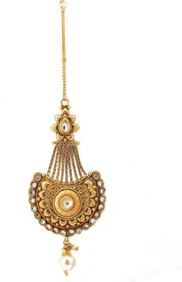 

9blings Copper Kundan Pearl Polki Passa Jhoomar Hair Accessories Hair Accessory Set(Gold)