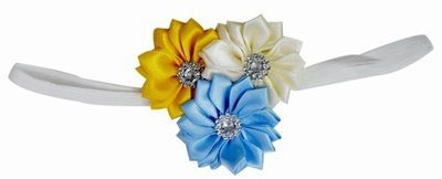 

Pinkblueindia Cute Baby with Three Satin Flowers Head Band(Multicolor)
