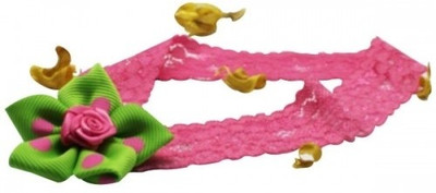 

NeedyBee Soft Lace with Flower Head Band(Green and Pink)