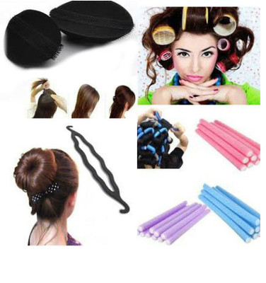 

Shrih Hair Puff Volumizer Velcro Roller Fem Rods Curler Hair Accessory Set(Multicolor)