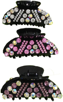 

GRACE FASHION VILLA Set of 3 American Diamond Hair Clip(Multicolor)