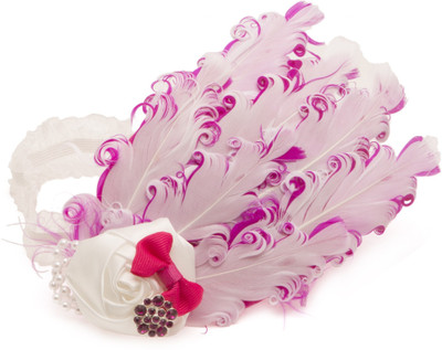 

NeedyBee Feather Soft Toddlers Baby Girls Head Band(Pink, White)