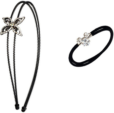 

Sagunya Stylish Combo Hair Accessory Set(Black, Silver)
