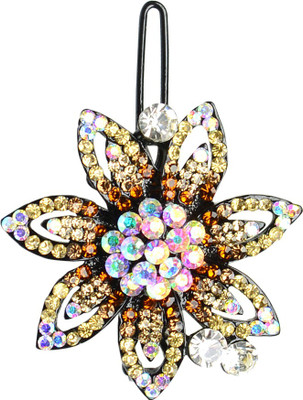 

Glitters Online Golden Colour American Diamond Hair Clip(Gold)