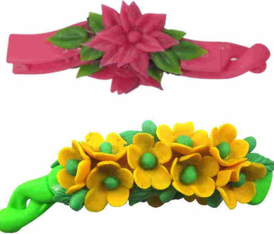 

Advanc Hotline Porcelain clay work fancy banana clip (Combo of 2) Hair Clip(Multicolor)