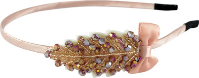 

Sarah Crystal Beaded Leaf Bow Hair Band(Pink)