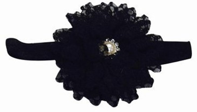 

Pinkblueindia Net Flower with Pearl Embellishment Head Band(Black)