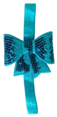 

NeedyBee Turqoise Softlace with Sequinned Bow` Head Band(Turquoise)