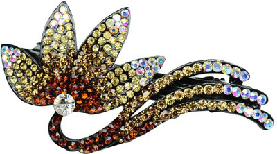 

Glitters Online Golden Colour American Diamond Hair Clip(Gold)