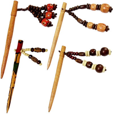 

CraftEra Wooden Stick Hair Pin(Brown)