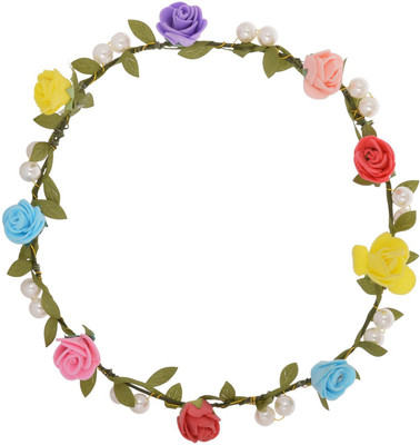 

Sanjog Flower And Pearl Tiara For Women/Girls Head Band(Multicolor)