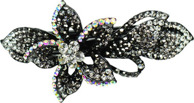 

Glitters Online Blackish Silver Colour American Diamond Hair Clip(Silver)