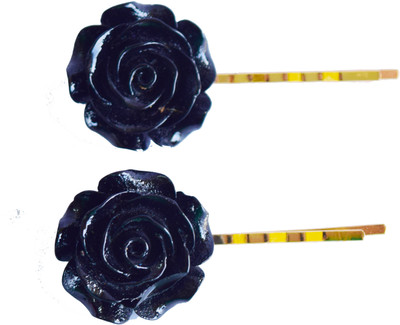 

Bows Are Wows Black Rose Hair Pin(Black, Gold)