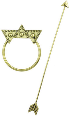 

Young & Forever Arrows Fork Retro National Style Hair Clip(Gold)