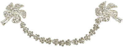 

Muchmore American Diamond Stone Added Double Floral Design Work Hair Clip For Girls & Women Hair Clip(White)