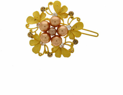 Anuradha Art ZHP-625 Hair Clip(Gold, White)