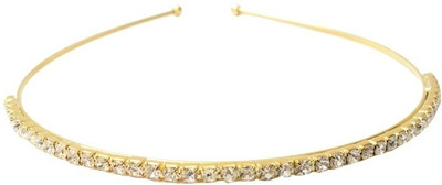 

TakeInCart Golden White Stone Fitted Hair Band(Gold)