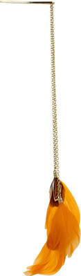 

Fayon Chic Stylish Orange Long Feather With Golden Chain Hair Pin(Orange)