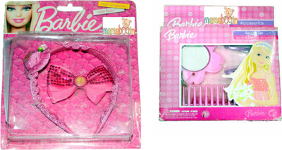 

Mamaboo Barbie Hair Band, Tic Tac Clip, Hair Accessory Set(Pink)