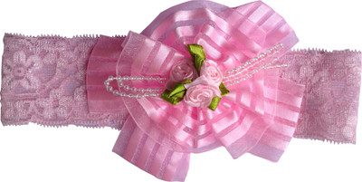 

AkinosKIDS Center bow roses and Pearl lace Head Band(Pink)