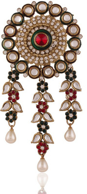

I Jewels Kundan Hair Pin(Maroon, Green)