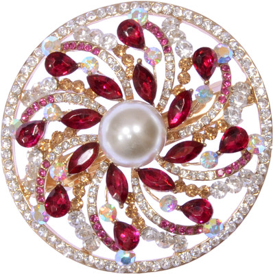 

Mansiyaorange party Wedding casual wear fancy Golden pin accessories Hair Clip(Pink)