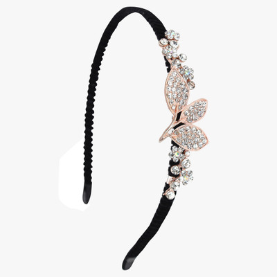 

Pink Rose Charm Hair Band(Gold)
