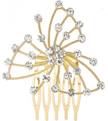 Super Drool Glitter and Glamour Studded Hair Clip(Gold)