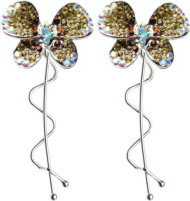 

Glitters Online Golden Colour American Diamond Hair Pin(Gold)