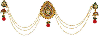 

Vama Fashions Gold Plated Traditional 3 Side Hair Pin(Multicolor)