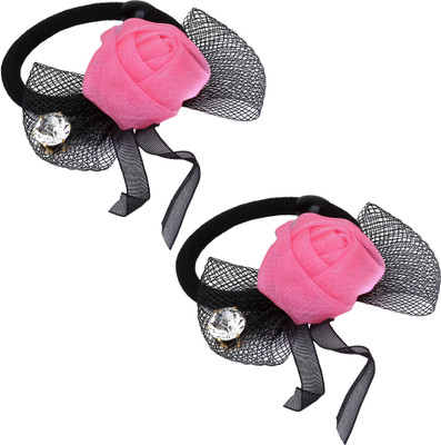 

Sanjog Flourish Pink Stone Pony Band/Hair Band For Kids/Women Rubber Band(Pink)