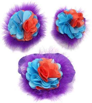 

NeedyBee Flower Feather Toe Bloom with Birthday Headband for Baby Girls Hair Accessory Set(Purple)