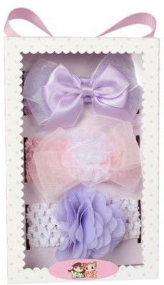 

Babies Bloom Light Purple Beaty Ribbon Bow Headband Hair Accessory Set(Multicolor)