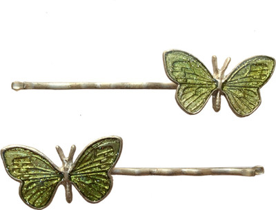 

B-Fashionable Green Enamel Butterfly Bobby Hair Pin(Green)