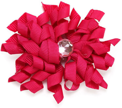 

NeedyBee Infants Toddlers Girls Pink Korker Bow with Rhinestone Hair Clip(Pink)
