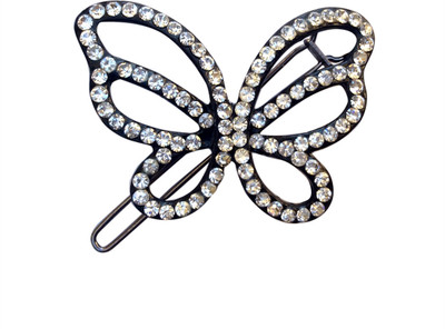 

B-Fashionable Tri-Wing Butterfly Wire Clasp Hair Pin(Black)