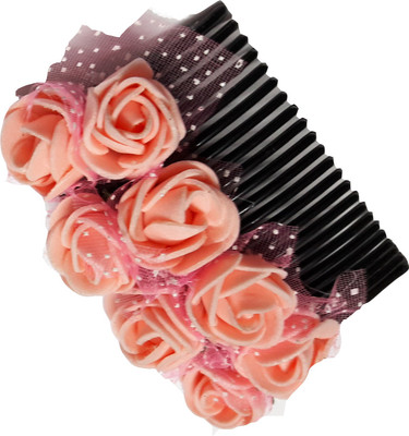 

Blossom Peach flower Gajra style comb Hair Clip(Beige)