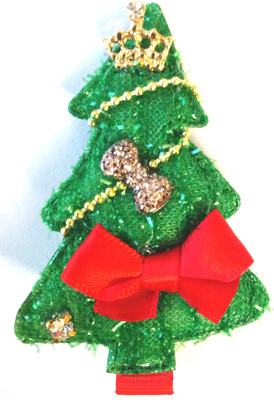 

NeedyBee Christmas Bows Tree Pattern Festival Baby Styling Hair Clip(Green, Red)