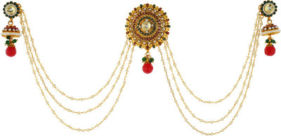 

Vama Fashions Gold Plated Traditional 3 Side Hair Pin(Multicolor)
