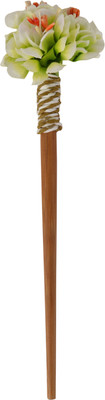 

Sagunya floral Bun Stick(Green, Brown)