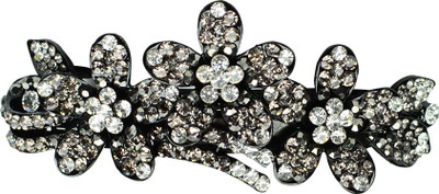 

Glitters Online Glitters Multi Colour American Diamond Hair clip Hair Clip(Black, White)