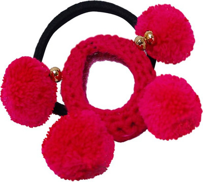

Dchica Sweet Mirrorwork flower Rubber Band(Red)