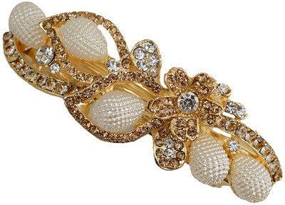 

Taj Pearl Designer Hair Clip(Gold)
