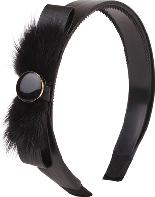 

Fayon Designer Modern Black Bow Button Hair Band(Black)