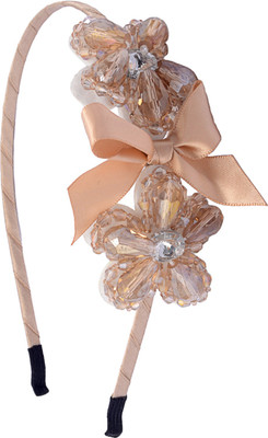 

The Ethnic Wears Metal Alloy, Silk Covered, Beeds, Crystal & CZ Stones, etc. Hair Band(Gold)